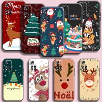 Christmas Santa Claus Reindeer Phone Case For Xiaomi Redmi Note 11 11T 11S 10 10S 9 9S Pro 5G 9A 9T 9C Shockproof Back Electrical Safety