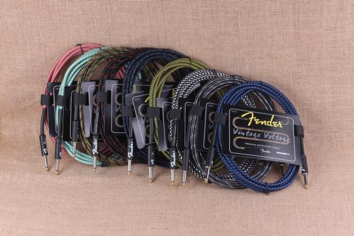 fender-สายแจ็คกีตาร์อย่างดี-3m-ของแท้-หัวตรงสองด้าน-สีน้ำเงิน