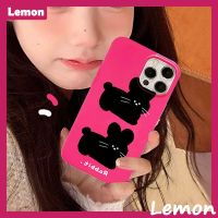 GuangZhouLiChaoPiF [Lemon] เคสโทรศัพท์มือถือนิ่ม ลายกระต่าย สีดําวาว สําหรับ Iphone 14pro 14promax 13 13pro 13promax 12 12pro 12promax XR XSMAX 7P 8P MINI