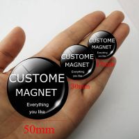 Customized Fridge Magnet Souvenir Photo Refrigerator Magnets 25mm/30mm/50mm Glass Magnetic Stickers Holder Home Decor  Gifts Wall Stickers Decals