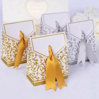 กล่องบรรจุภัณฑ์ถุงของขวัญของขวัญของชำร่วยแต่งงานช็อคโกแลตสีเงินทอง DUY26กล่องกล่องใส่ของขวัญกล่องขนมวันเกิด
