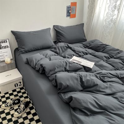 [COD] piece simple solid double spell four-piece set style dormitory three-piece plain quilt wholesale