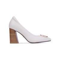 SHU CELEB HEELS 3.5" SIGNET ON RETRO - WHITE CHOC รองเท้าส้นสูง