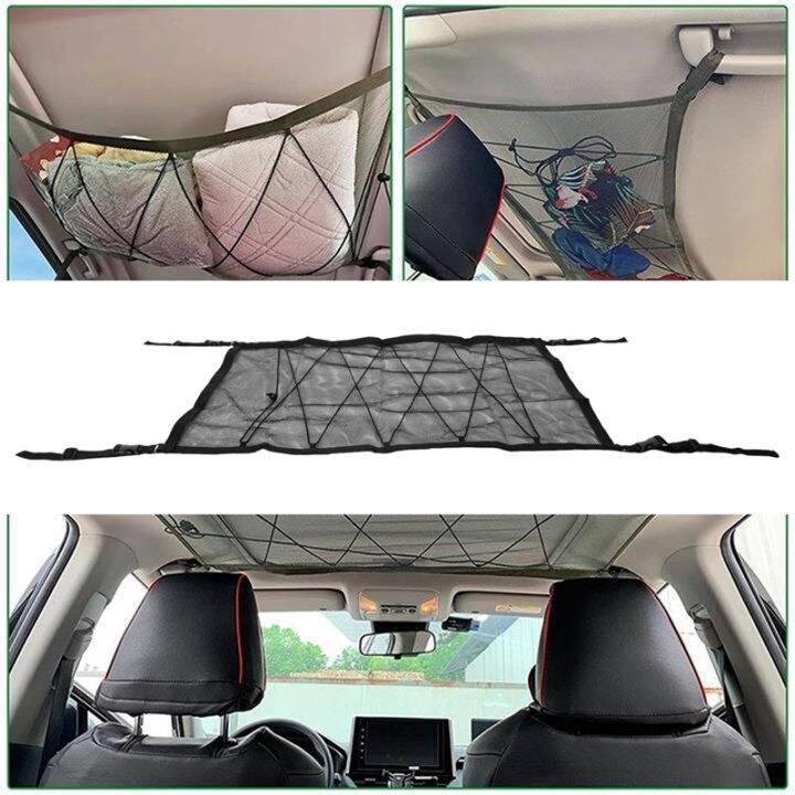 car-ceiling-storage-net-pocket-roof-interior-cargo-net-bag-car-trunk-storage-pouch-sundries-storage-organizer-black