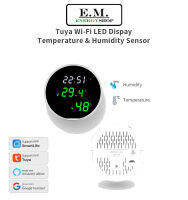 Smart Home IoT Tuya รุ่น จอ LCD Display Backlight สามารถดู อุณหภูมิ ความชื้น เวลา ผ่านทางหน้าจอและ Application Tuya , Smart Life สามารถใช้งานคู่กับ Google Home และ Alexa ได้