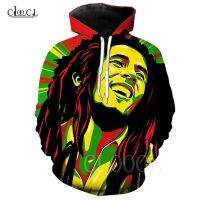 ผู้สร้าง Bob Marley Hoodies Reggae 3D พิมพ์ Street Wear Top Sweatship Hoodies Sudaera hombre ชาย / หญิง Hoodies กีฬา