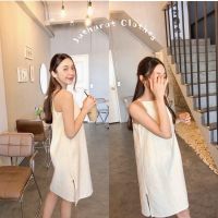 Minimal dress สายรูดหน้าหลังผูกโบว์หลัง ปรับระดับได้ พร้อมส่ง !!