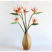 【cw】Artificial Tropical Flowers 4332 Faux Bird of Paradise Plant Palm Leaves for Floral Arrangement for Home Party Office Decor ！