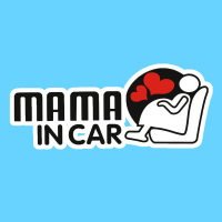 PND52 mama in car สติ๊กเกอร์ มีคนท้องในรถ Pregnant in car คนท้องขับรถ สติ๊กเกอร์ติดรถ สติกเกอร์ การ์ตูน ติดรถ กันน้ำ ไวนิล