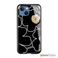 Orico เคส Apple iPhone 15 Plus 15 Pro 15 Pro 15 Pro Max หรูหราลายกลีบดอกดอกไม้สวยหรูเคสมันวาวกระจกเทมเปอร์เคสเคสประกบหลังแบบแข็ง