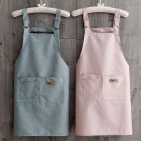 Fashion New Waterproof Cotton and Linen Apron Womens Straps Kitchen Household Tooling Overalls Custom Waist Aprons