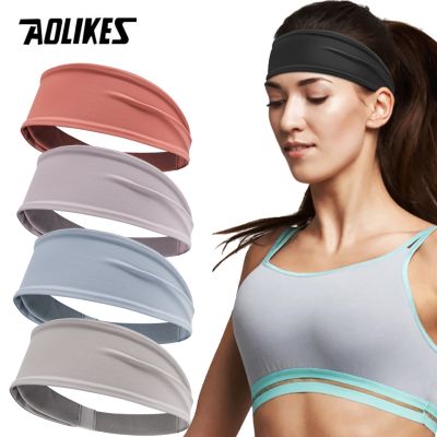 【cw】 AOLIKES Tennis Sport Headband Sweat Sweatband Absorbent Elastic RunningCycling JogGym Workout HairBand
