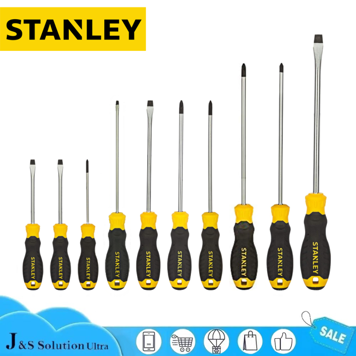 Stanley Cushion Grip Screwdrivers Phillips Slotted PH1 PH2