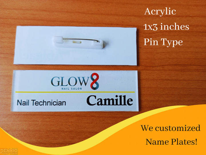 Customized Nameplate with PIN | Acrylic Nameplate Personalized | 1x3 ...