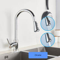 Saeuwtowy Matte Black Faucet Deck Installation Sink Faucet With Sprinkler Pull-Out Kitchen Faucet 360° Rotatble Basin Faucet