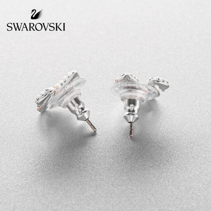 ต่างหูสวารอฟสกี้-swarovski-stud-earrings-iconic-swan-gradient-swan-simple-fashion-earrings-stud-earrings-womens-fine-jewelryth