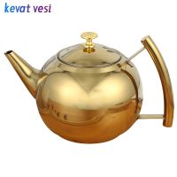 1-2L Teapot with Filter Thick Stainless Steel Water Kettle Hotel Restaurant Coffee Pot Large Capacity Water Pot Teaware