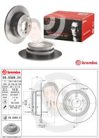 08 5569 21 จานเบรค ล้อ R (ยี่ห้อ BREMBO) รุ่น UV VOLVO 850 S70 V70 ปี1991-&amp;gt;