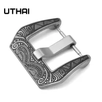 Stainless Steel Large Watch Buckle18mm 20mm 22mm 24mm Black Silver Metal Brushed Watch Band Strap CSuit Unbuckle UTHAI T12 Straps