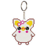 ลูกปัดCross Stitch KitsKeychainพิมพ์เย็บปักถักร้อยKeyชุดแหวนสำหรับของขวัญพวงกุญแจห้อยกระเป๋า