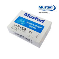 เบ็ด Mustad 20008 เบ็ดประมงก้านยาว สีเงิน หน้าบิด มีห่วง