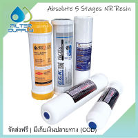 ชุดไส้กรองน้ำ Absolute 5 ขั้นตอน ธรรมดา เกรดใต้หวันพร้อมไส้เรซิ่น