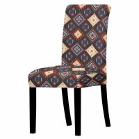 Elastic Spandex Dining Chair Cover Retro Plaid Print Chair Slipcover Kitchen Seat Covers Home Party Banquet Decor Accessories Sofa Covers  Slips