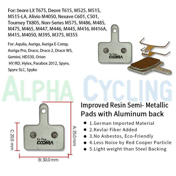 bicycle-disc-brake-pads-for-shimano-b01s-b03s-m515-m525-m4050-c501-c601-m355-m375-m395-m415-m416-m445-m446-m447-m465-m475-m485-chrome-trim-accessories