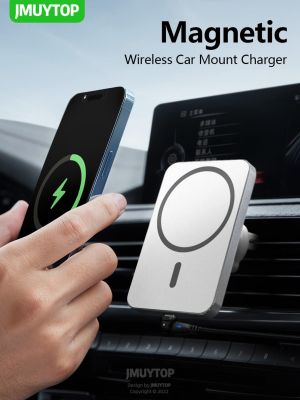Magnetic Wireless Car Charger Mount Adsorbable Phone For iPhone 14 13 12 Pro Max adsorption 15W Fast Charging Alloy Frame Holder