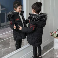 Baby Winter Outerwear Coats Fashion Solid Double Side Wear Design Childrens Girls Coat Kids Clothes Mid-Long Warm Coat