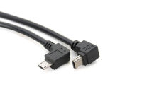 90องศามินิ USB TypeB ชายกับ Micro B ชาย5Pin แปลง OTG อะแดปเตอร์ข้อมูลค่าเคเบิ้ล25เซนติเมตร