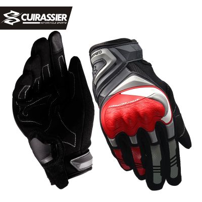 Cuirassier Touchscreen Night Reflective Motorcycle Full Finger Gloves Protective Racing Biker Riding Motorbike Moto Motocross