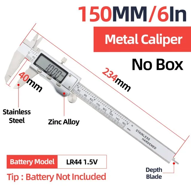 Fraction Metal Caliper Digital Pachymeter Vernier Calipers Measuring