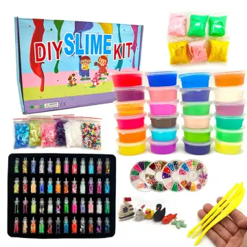 KiddosLand Slime Kit,Slime 24 and Clay 6 DIY Slime Kit for Girls