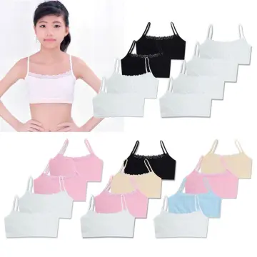 4pcs/lot Children's Breast Care Girl Bra 8-14 Years Hipster Cotton