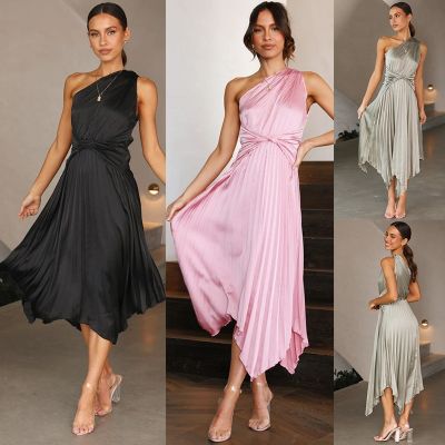 Summer sexy temperament to pure color crushing full-skirted dress dress dress female nightclub