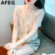AFEG new Korean version V-neck short fashion loose all