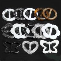 №◄ 10pcs T-shirt Corner Knotted Buckle Ring Ribbon Silk Scarf Adjustment Button Resin Waist Buckles Round Buttons Accessories