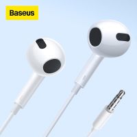 หูฟัง Baseus,หูฟังอินเอียร์3.5มม. 1.1ม. ควบคุมหูฟังแบบมีสายหูฟัง Xiaomi สปอร์ตสมาร์ทโฟน Samsung มาพร้อมกับไมโครโฟน