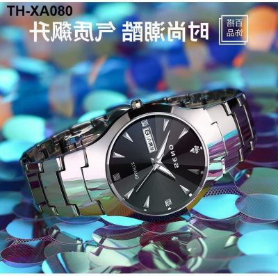 Customize the new 2021 men and women tungsten steel waterproof quartz watch fashion lovers gift sell like hot cakes