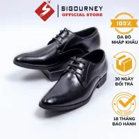 Giày tây nam dây buộc dành cho dân công sở SIGOURNEY màu đen da bò nhập khẩu SIG-04