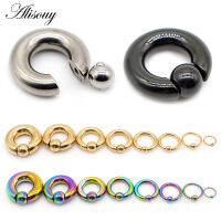 Alisouy ขนาดใหญ่1Pc สแตนเลส Captive Hoop BCR Eyebrow Tragus ปิดบาร์ริมฝีปากห่วงใส่จมูกหูเจาะอัญมณีประดับร่างกาย