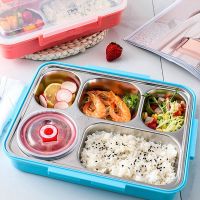 5 Compartments Lunch Box Stainless Steel Leak-Proof Large Bento Boxes Soup Container School DinnerwareTH