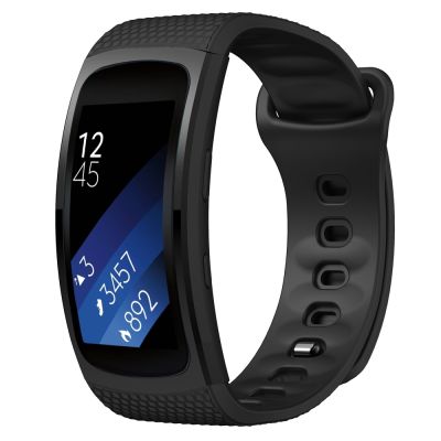 สำหรับ Samsung เกียร์ Fit2โปรสายนาฬิกาข้อมือซิลิโคนขนาด: L (สีดำ)