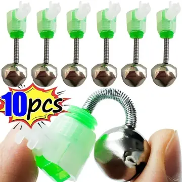 10Pcs Rod Tip Clamp Fishing Pole Fish Bite Lure Alarm Alert Twin Bell Ring  Clip