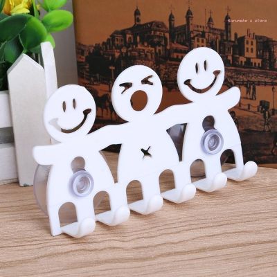 △▥✧ Wall Mounted Toothbrush Holder Suction Cup 5 Position CuteCartoon Smile Set for Home Bedroom Bathroom Accessory HX6D