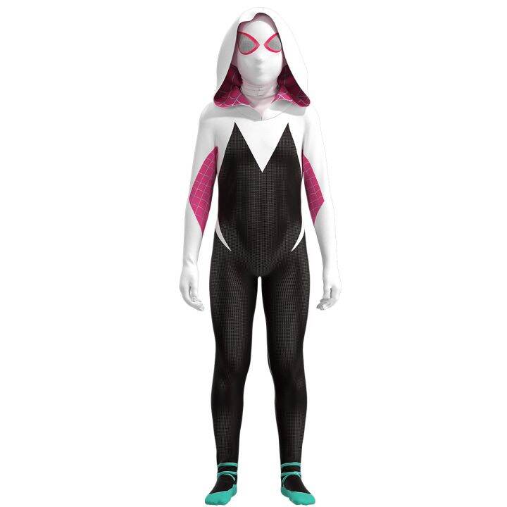 3D Kids Women Spider Gwen Costume Gwendolyn Maxine Stacy Zentai Suit ...