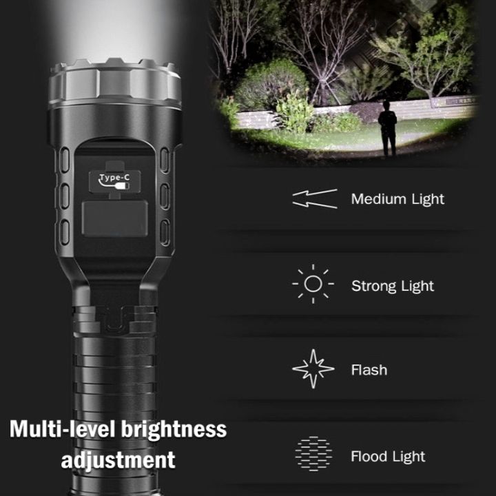 super-bright-strong-light-type-c-rechargeable-portable-flashlight