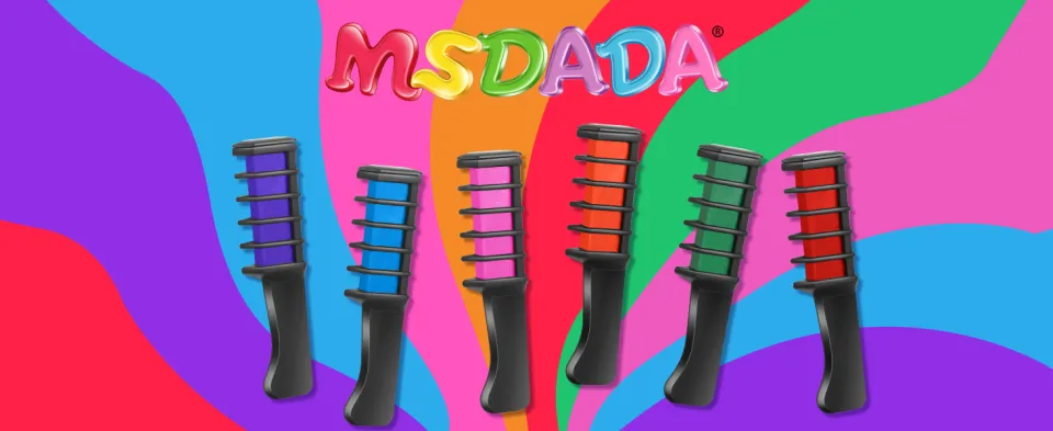 MSDADA New Hair Chalk Color Comb for Girls,Temporary Hair Color