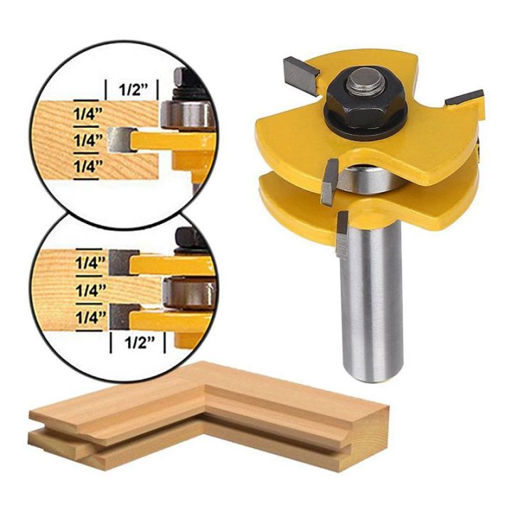 tongue-and-groove-set-router-bit-set-wood-door-flooring-3-teeth-adjustable-1-2-inch-shank-t-shape-wood-milling-cutter-woodworking-tool-2pcs